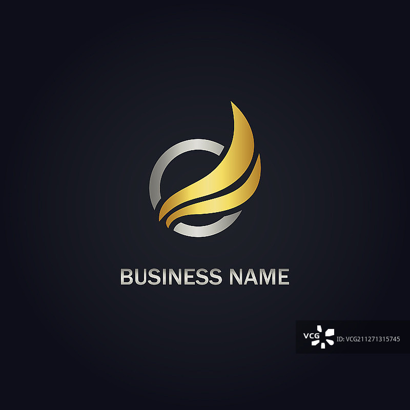 圆形抽象金色标志图片素材