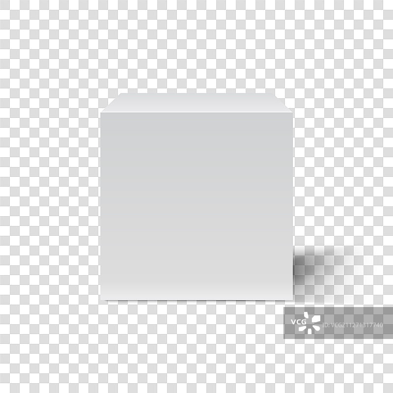 白色立方体3D模型正面图图片素材