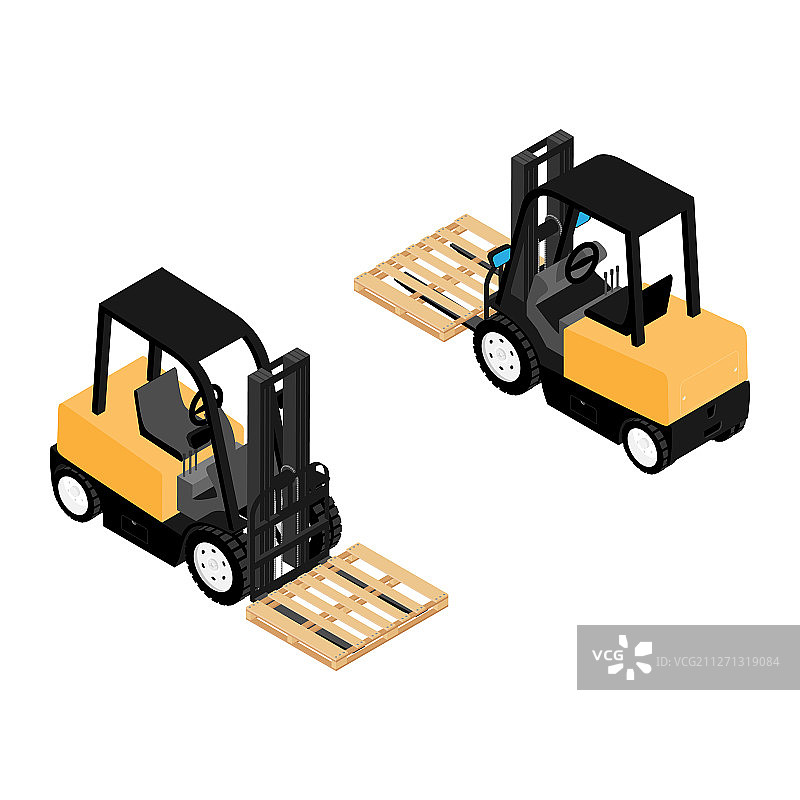 可靠的重型装载叉车图片素材