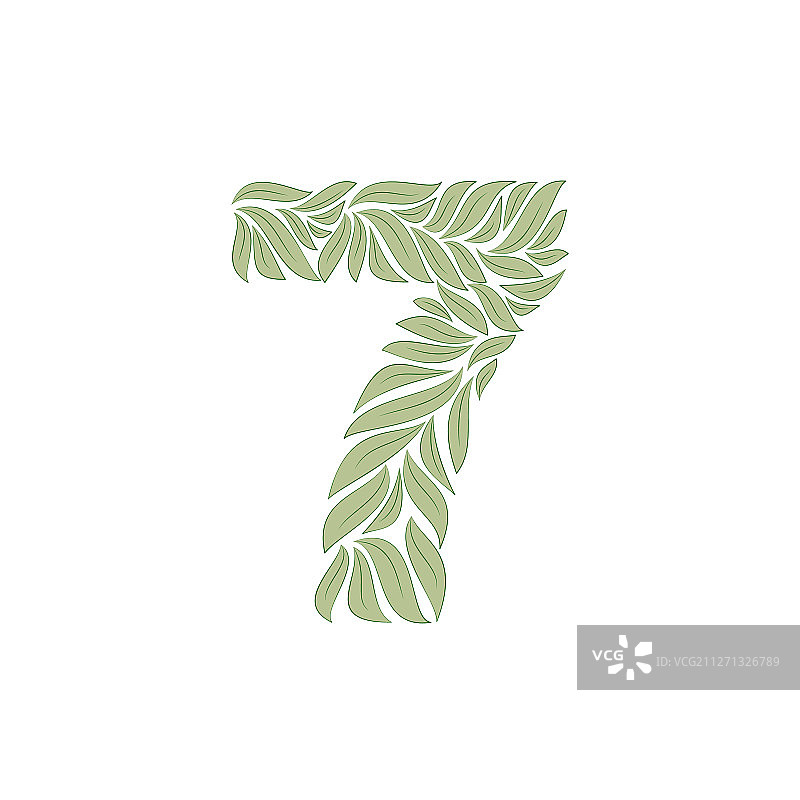 白色背景上的装饰数字7图片素材