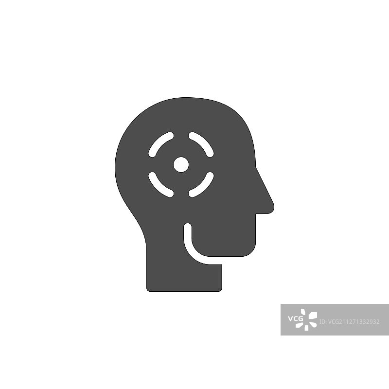 头痛图标和头部疼痛符号图片素材