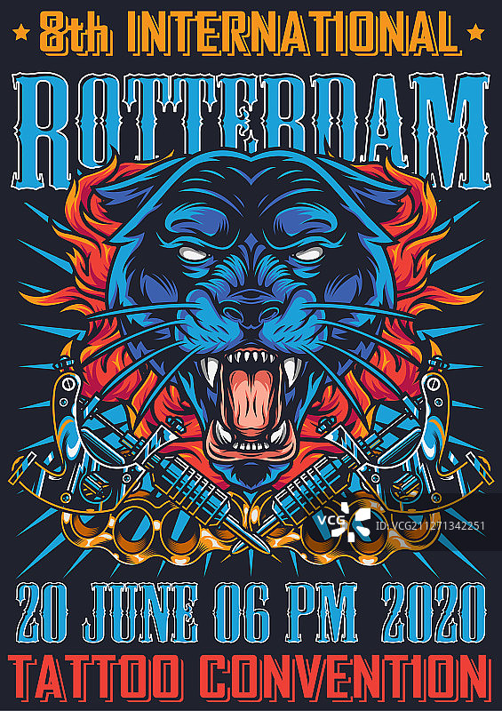 鹿特丹复古纹身节海报图片素材