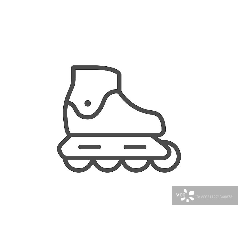 轮滑运动装备线条轮廓图标图片素材