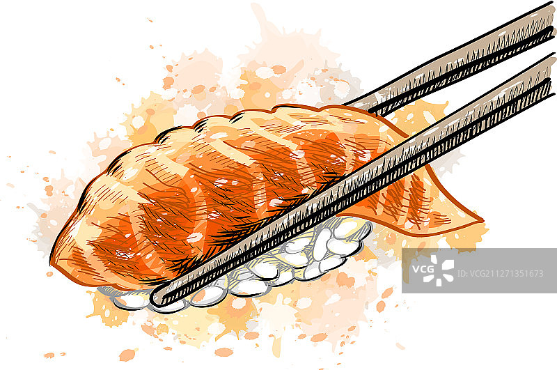 三文鱼军舰寿司图片素材