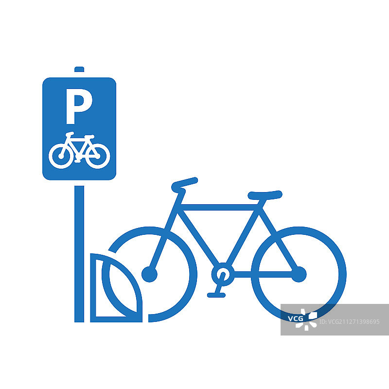 自行车停车路标图片素材