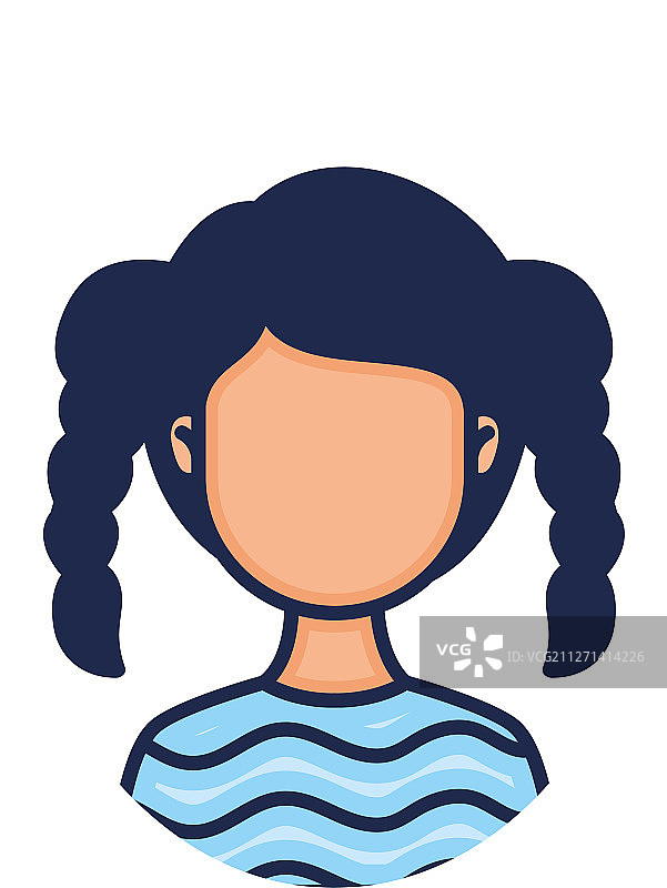 带有辫子的女人头像图片素材