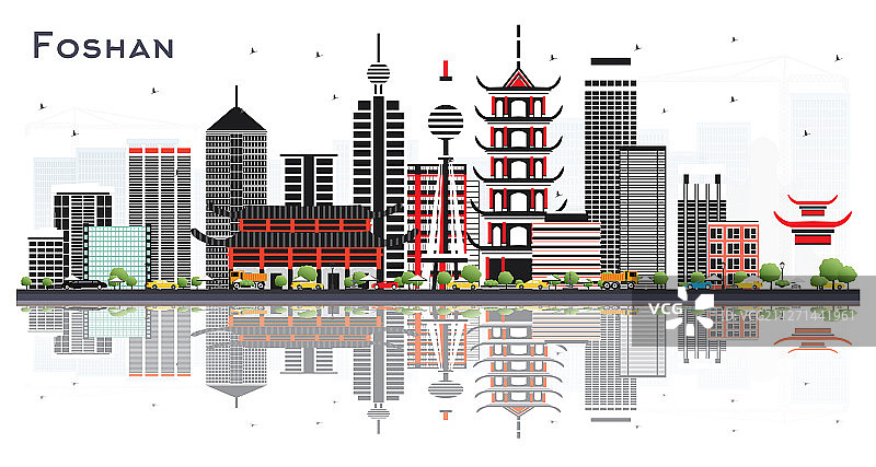 佛山灰色建筑城市天际线图片素材