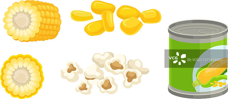 分离的玉米产品套装图片素材
