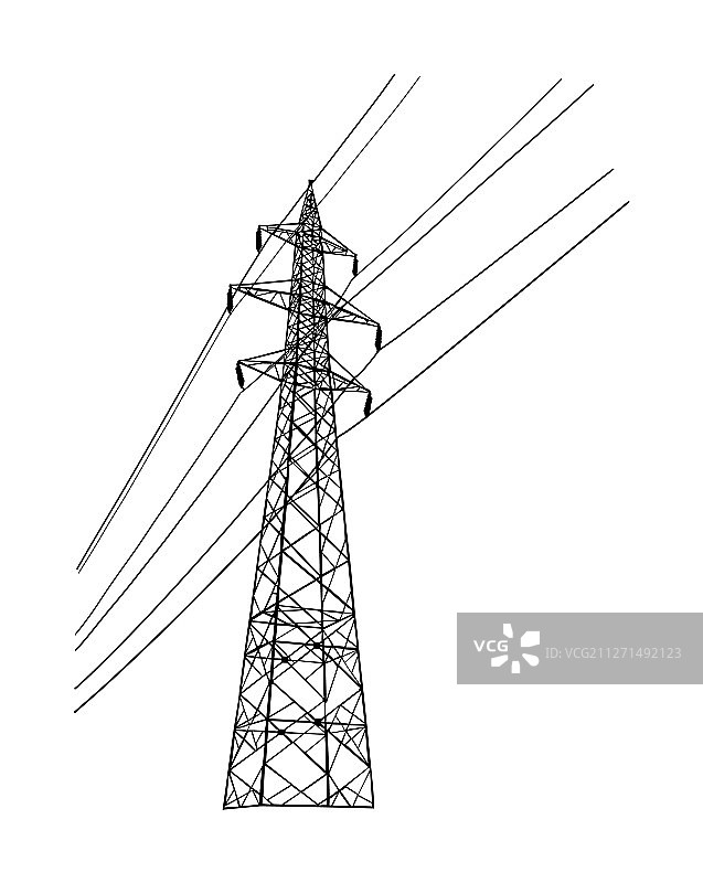 高压电力线输电图片素材