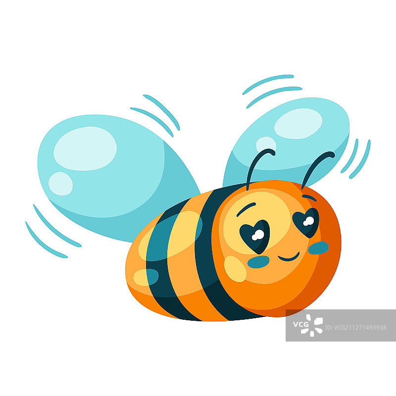 情人节恋爱中的可爱蜜蜂图片素材