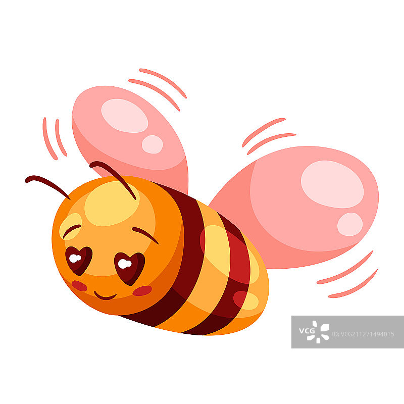 情人节恋爱中的可爱蜜蜂图片素材