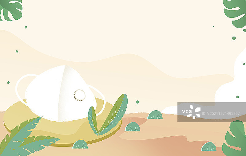 卡通手绘口罩插画图片素材