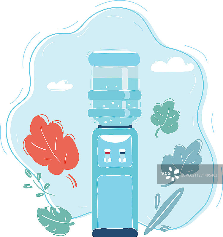 装有水瓶的冷藏箱图片素材