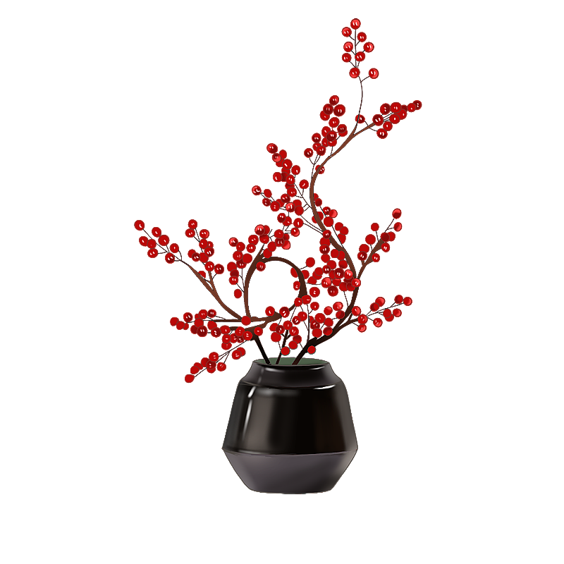 红色植物盆栽图片素材