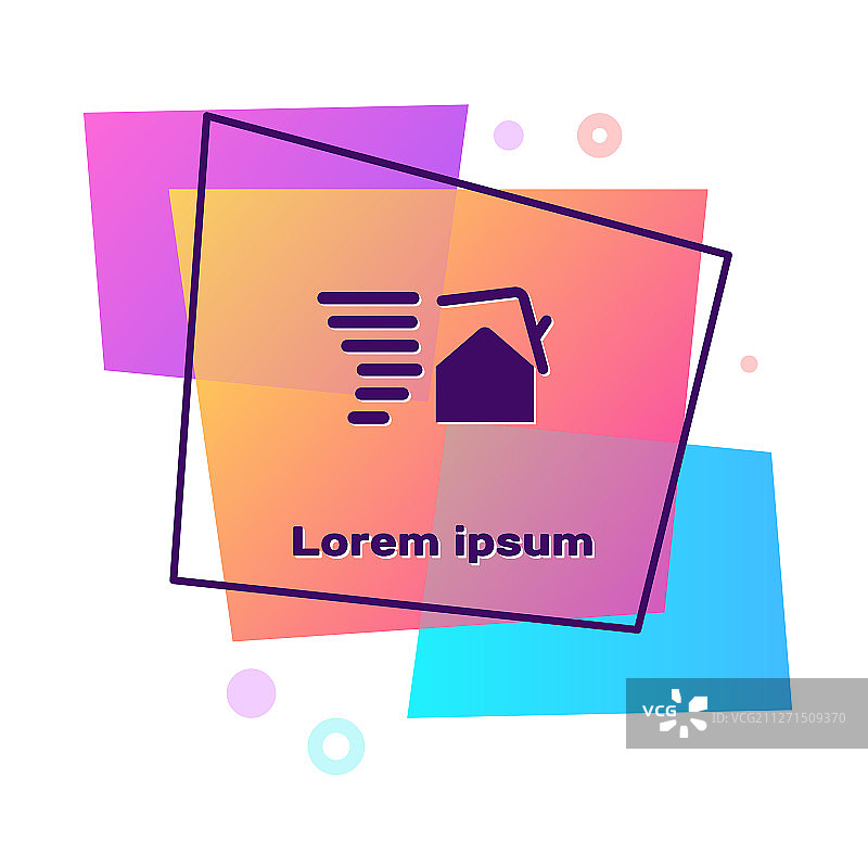 紫色龙卷风摧毁房屋图标图片素材