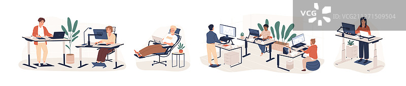 现代扁平风格工作区图片素材