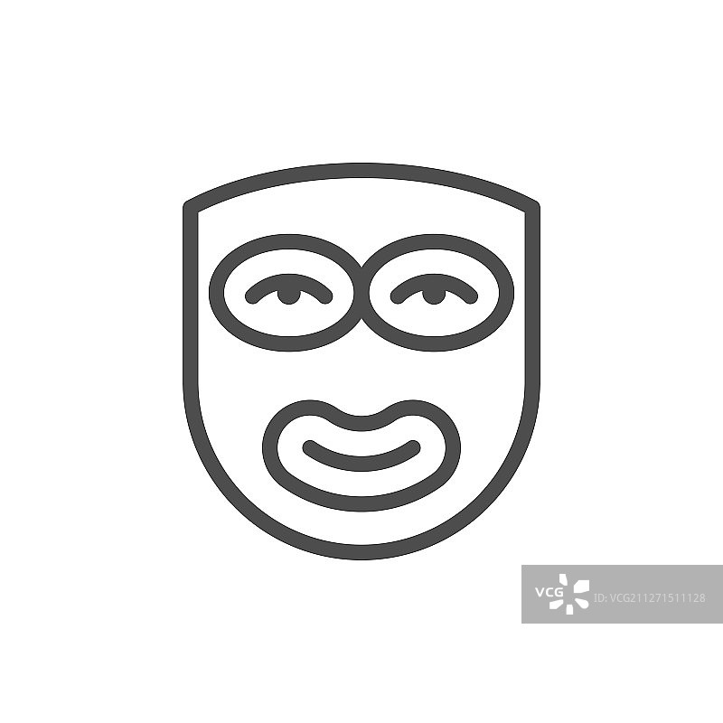 化妆面膜线条轮廓图标图片素材