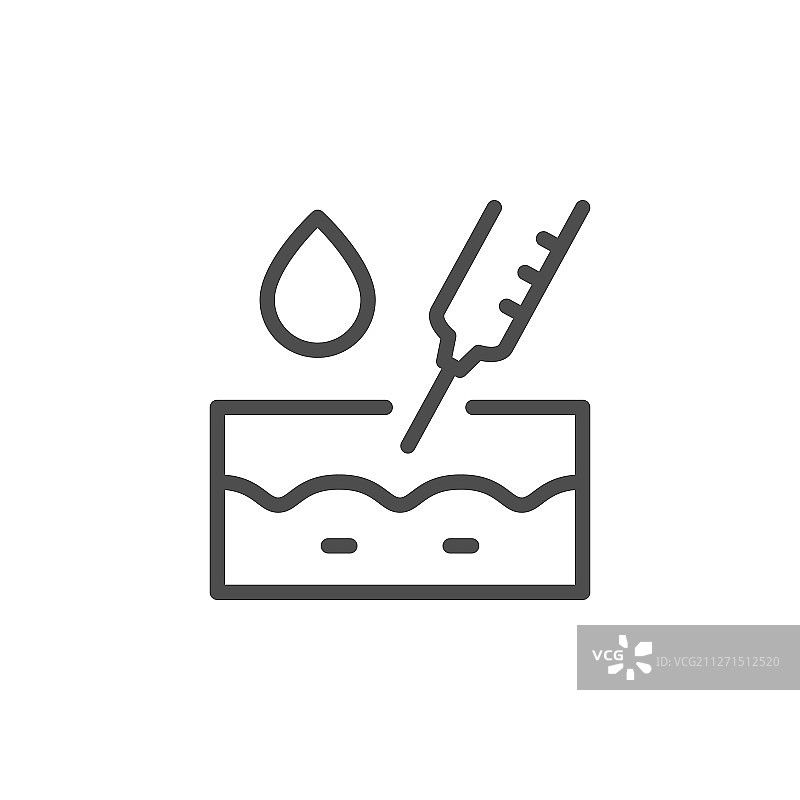 皮肤再生注射线轮廓图标图片素材