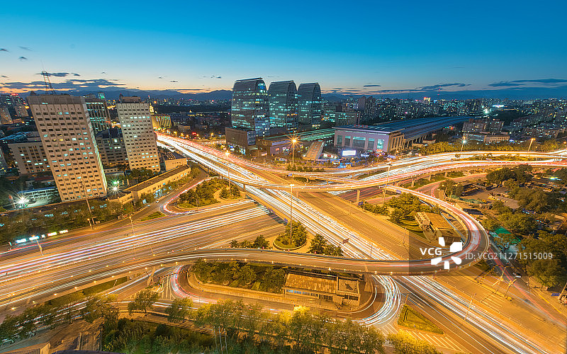 北京西直门立交桥城市风光建筑图片素材