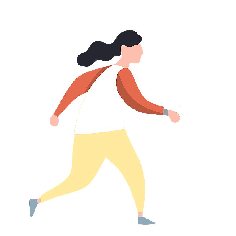 跑步的女生图片素材