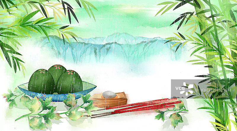 中国风清明节青团插画图片素材