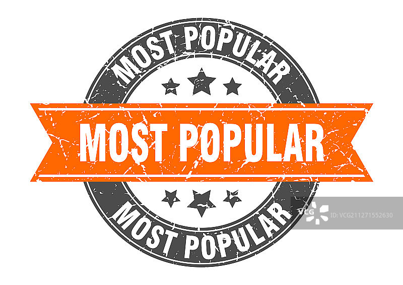 橙色丝带圆形印章图片素材