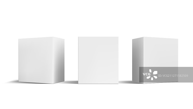 化妆品或医疗用品的白色纸板盒套装图片素材