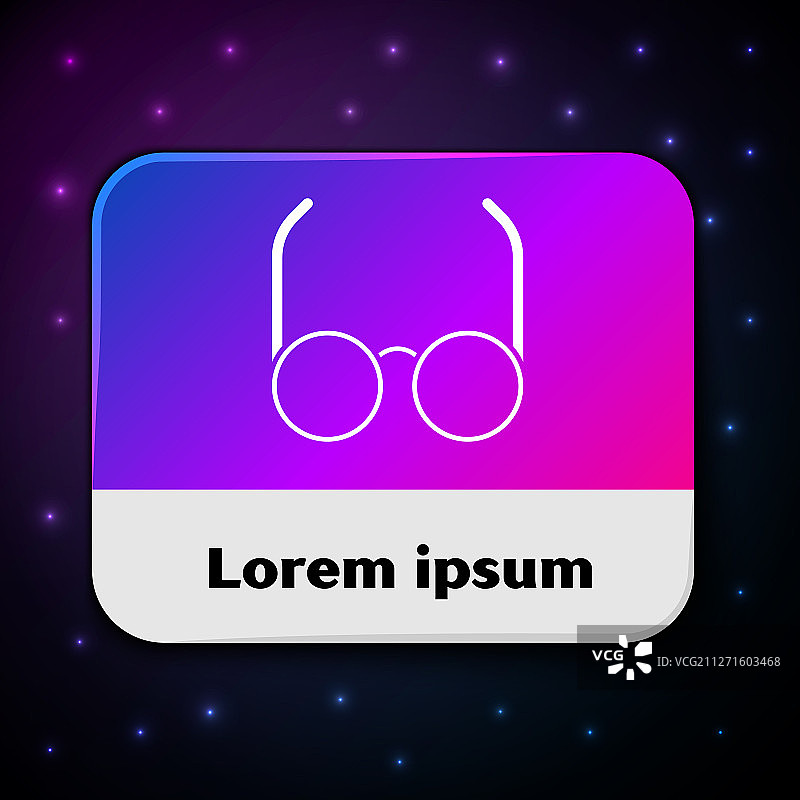 黑色背景上孤立的白色眼镜图标图片素材