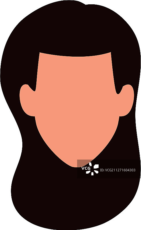 扁平设计女人脸图标图片素材