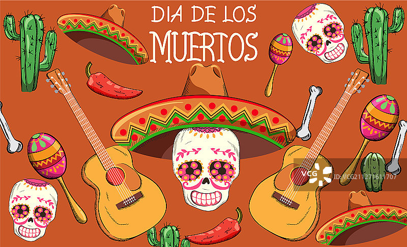 墨西哥亡灵节派对图片素材