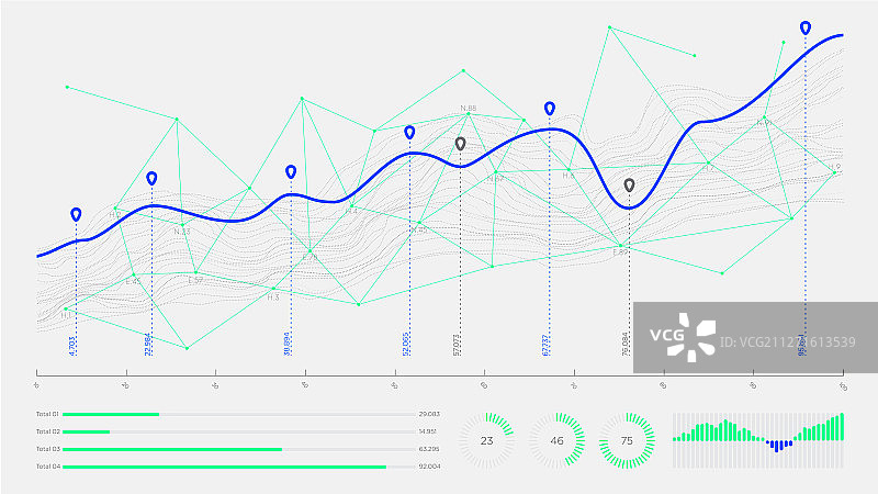 数字商业分析概念数据线图片素材