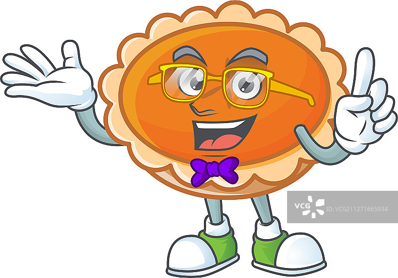 带有极客吉祥物设计的橙色馅饼卡通图片素材