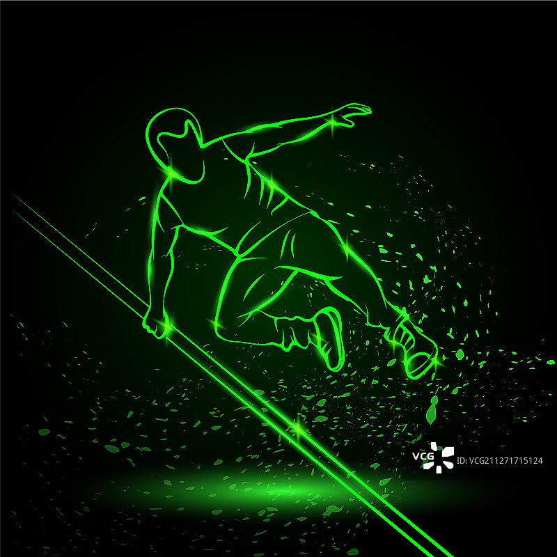 跑酷男子跳过绿色障碍物图片素材