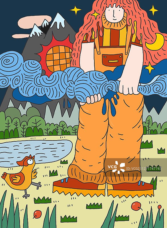 插画：多云图片素材