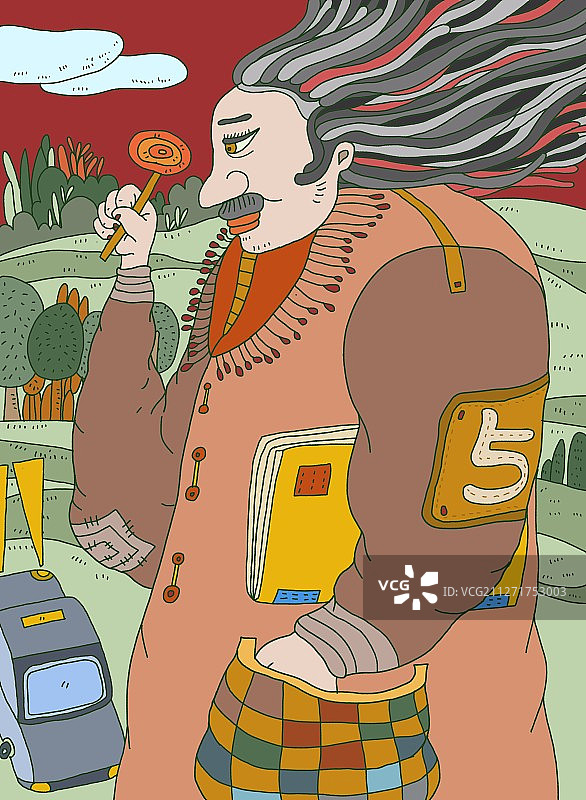 插画：巨人的棒棒糖图片素材