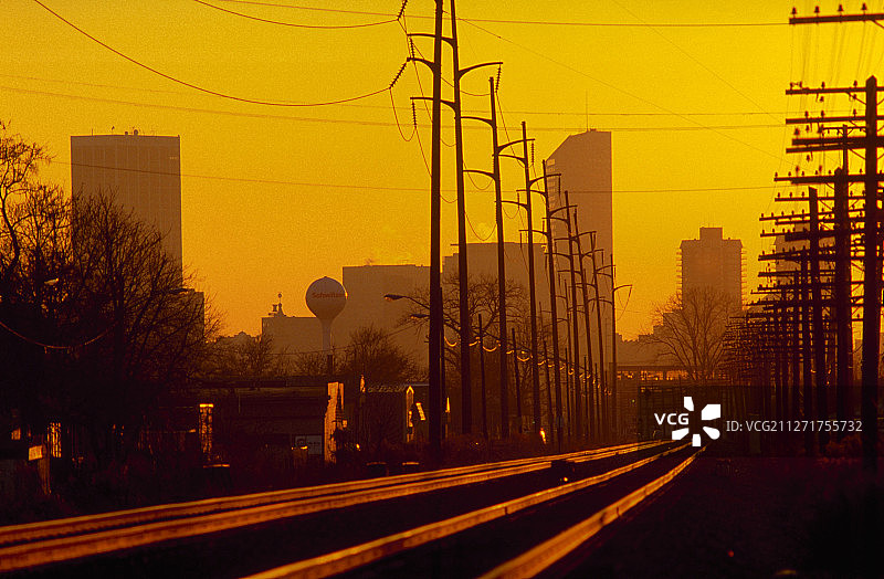 印第安纳波利斯的铁路轨道图片素材