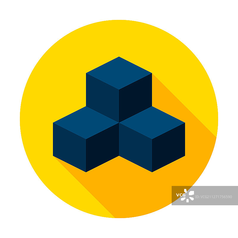 3D建模立方体圆形图标图片素材