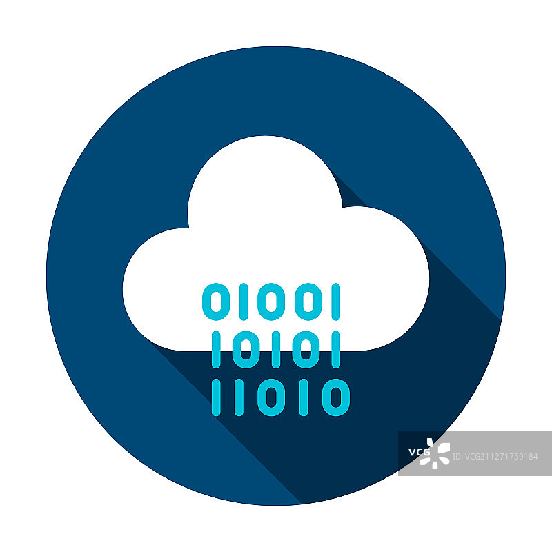 云计算二进制圆形图标图片素材