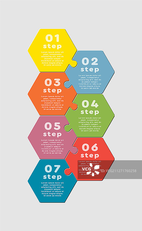 七巧板六边形信息图图片素材