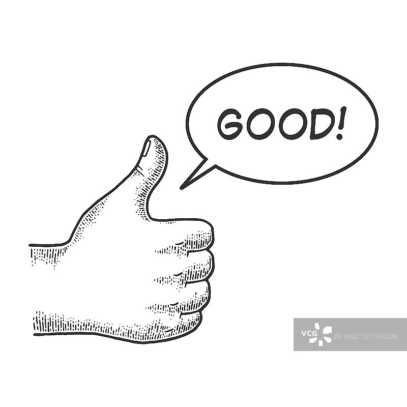 点赞手势草图图片素材