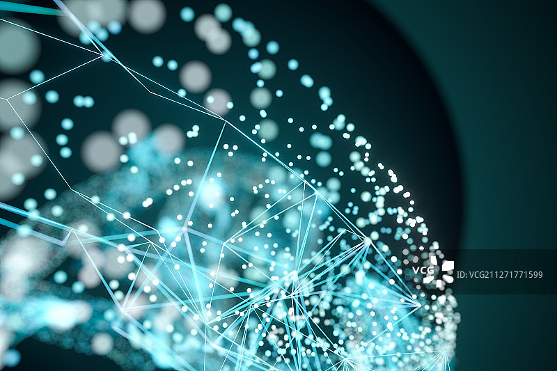 蓝色生物结构线条背景 三维渲染图片素材