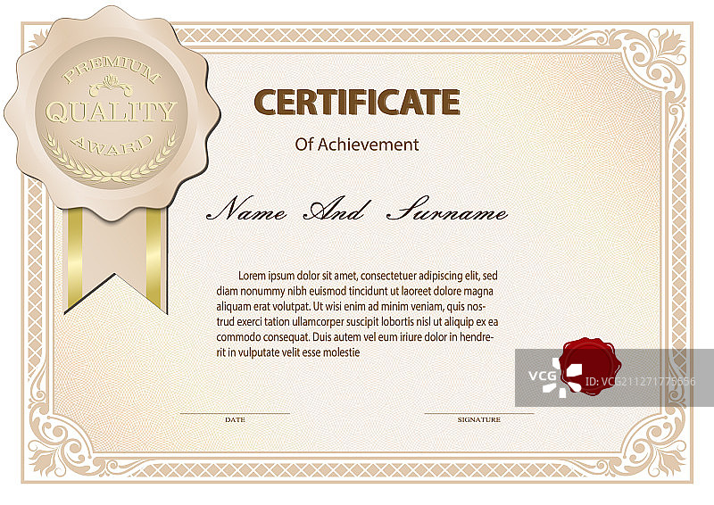 复古证书图片素材