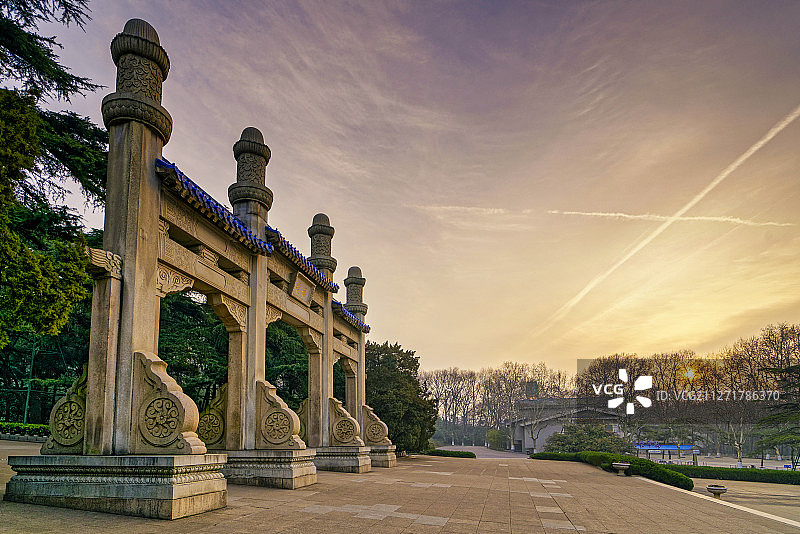 日出中山陵图片素材