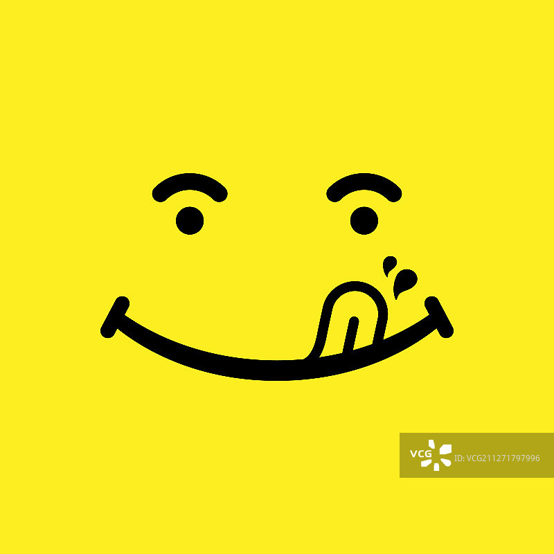 美味的微笑表情符号卡通形象图片素材