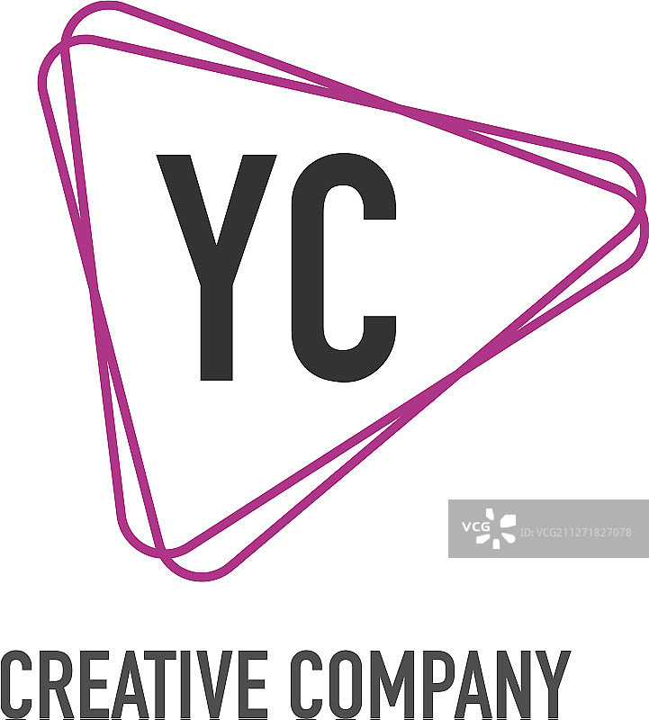 字母YC三角形设计Logo概念图片素材