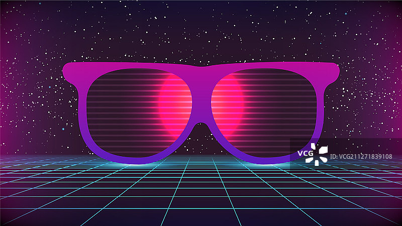 合成波复古未来海报banner或宣传单图片素材