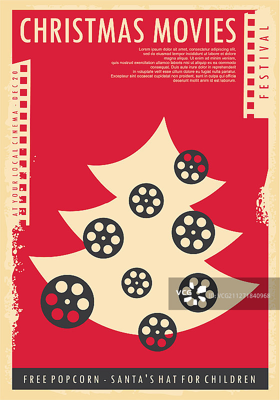 圣诞电影节概念海报设计图片素材