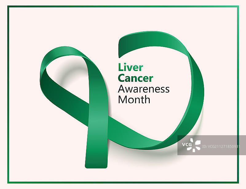 祖母绿肝癌意识月宣传卡图片素材