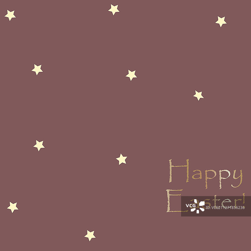 带有黄色星星的复活节快乐贺卡模板图片素材