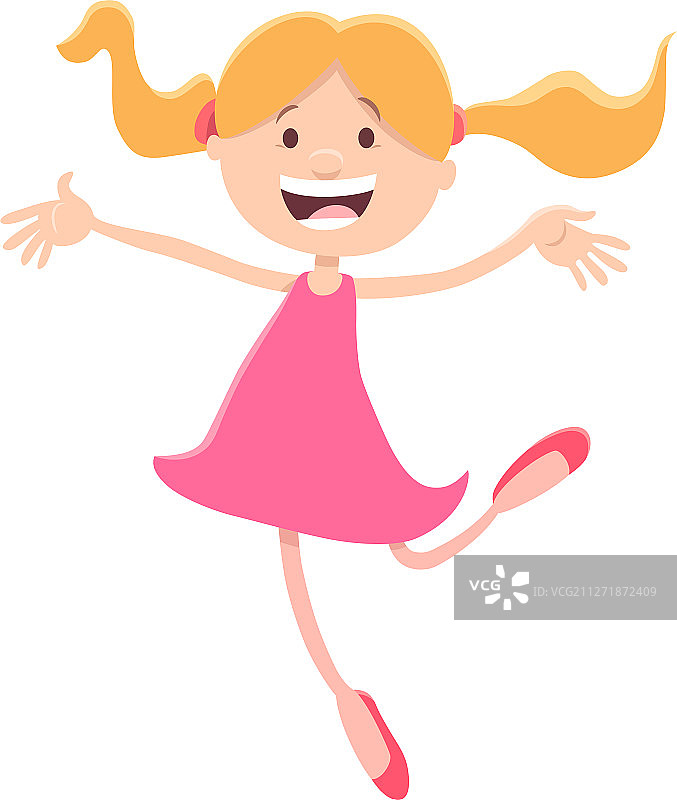 快乐的女孩卡通人物图片素材